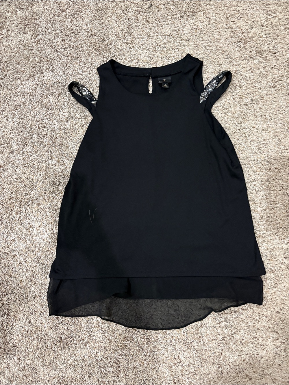 Women's Black Sleeveless Blouse Tank Top – Size Large